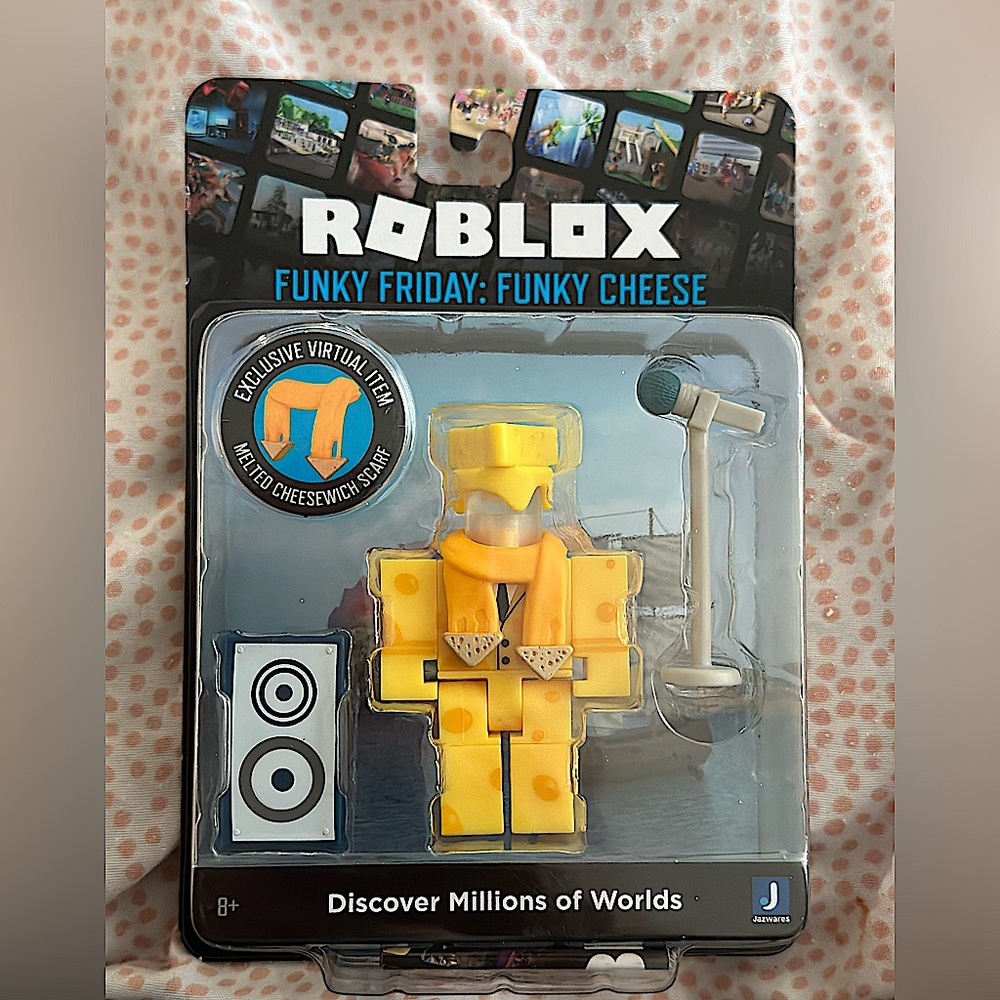 Funky Friday: funky cheese  roblox funky cheese figure with virtual item scarf